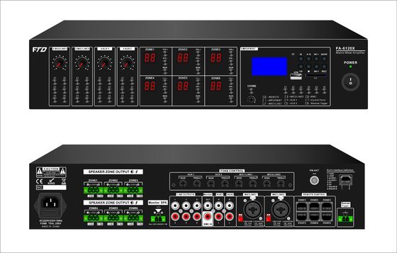 Wzmacniacz audio 6*120 W 6-kanałowy system Pa Zestaw 70dB S/N