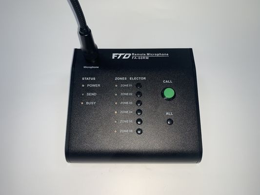 RS485 600m Wzmacniacz systemu PA Zdalny 6-strefowy mikrofon do 8 jednostek