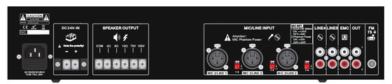 Wzmacniacze OEM RoHS PA System 120 W Amp Wszechstronne połączenia do hotelowego BGM