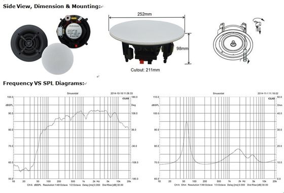 6&quot; bezramowy głośnik sufitowy (40-20-10 W, 100 V i 8 omów) głośnik Pa